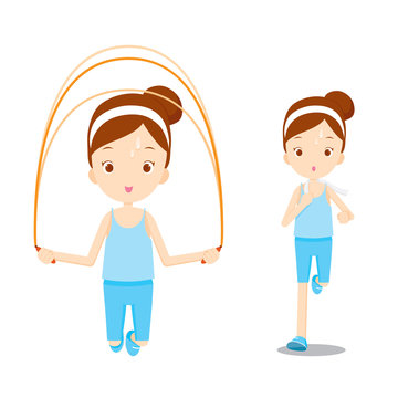 Cute girl exercising for good wellness, healthy, nutrition, medicine, mental and physical health, sport, daily routine