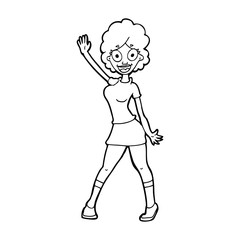cartoon woman dancing