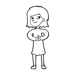 cartoon happy woman