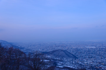 Naklejka premium The City of Sapporo, view from Observatory of Mt.Moiwa