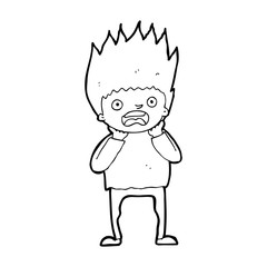 cartoon man panicking