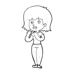 cartoon shocked woman