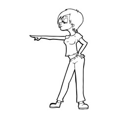 cartoon woman pointing