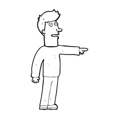 cartoon man pointing