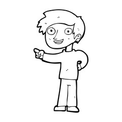 Obraz premium cartoon man pointing