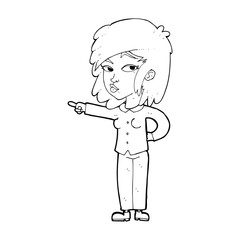 cartoon woman pointing