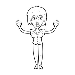 cartoon woman stressing out