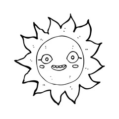 cartoon happy sun