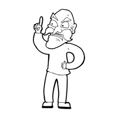 cartoon old man laying down rules