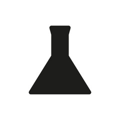 The test-tube icon. Flask and chemical, analysis, chemistry, laboratory symbol. Flat