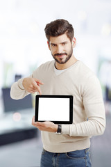 Businessman with digital tablet