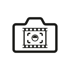 The camera icon. Photo and photographer, film symbol. Flat
