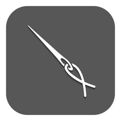 The thread with a needle icon. Tailor and  sewing, needlework,  clothier symbol. Flat