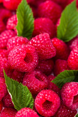 Raspberries food background