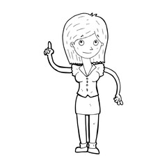 cartoon woman with idea