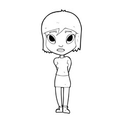 cartoon shy girl