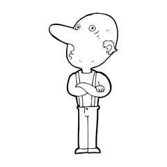 cartoon old man with folded arms
