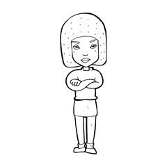 cartoon woman with crossed arms