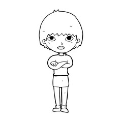 cartoon woman with crossed arms