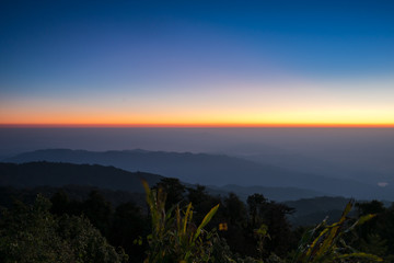 Dawn on the mountain