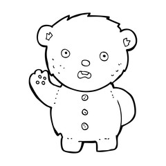 cartoon unhappy teddy bear