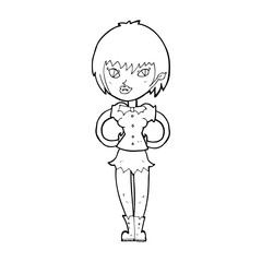 cartoon pretty vampire girl