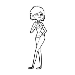 cartoon woman in bikini