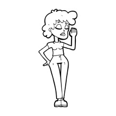 cartoon woman ignoring