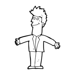 cartoon happy man