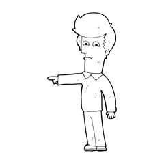 cartoon man pointing