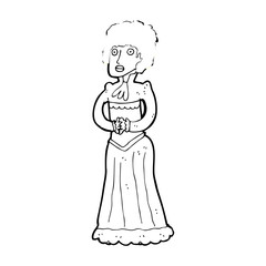 cartoon shocked victorian woman