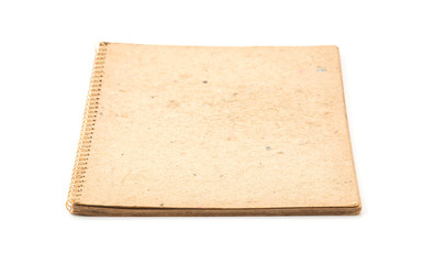 old notebook on white background