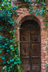 Old retro door in the Italian towns