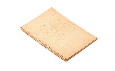 old notebook on white background