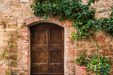 Old retro door in the Italian towns