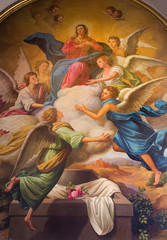 Fototapeta na wymiar Seville - The fresco of Assumption of Virgn Mary 