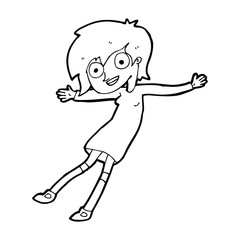 cartoon crazy excited girl