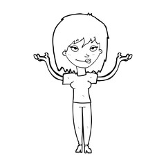 cartoon woman shrugging
