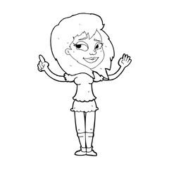 cartoon woman with idea