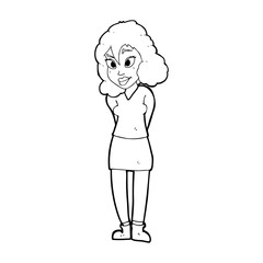 cartoon confused woman