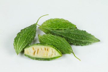 Bitter gourd isolated on white background