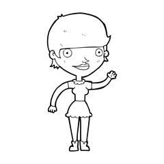 cartoon woman with idea