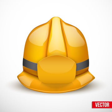 Gold fireman helmet vector illustration