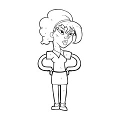 cartoon woman with hands on hips