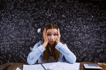 Fototapeta premium Beautiful girl studying