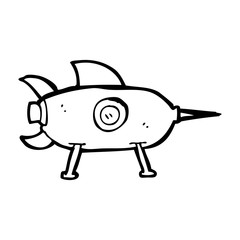 cartooon space rocket