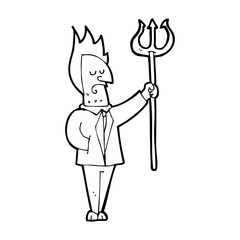 cartoon devil with pitchfork