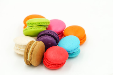 Fototapeta na wymiar Sweet and colorful french Macarons