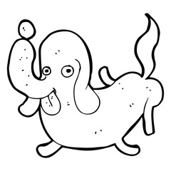 cartoon dog sticking out tongue