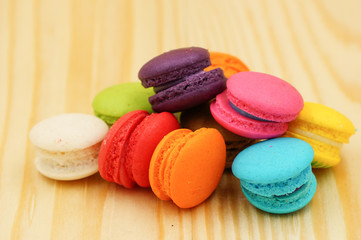 Sweet and colorful french Macarons
